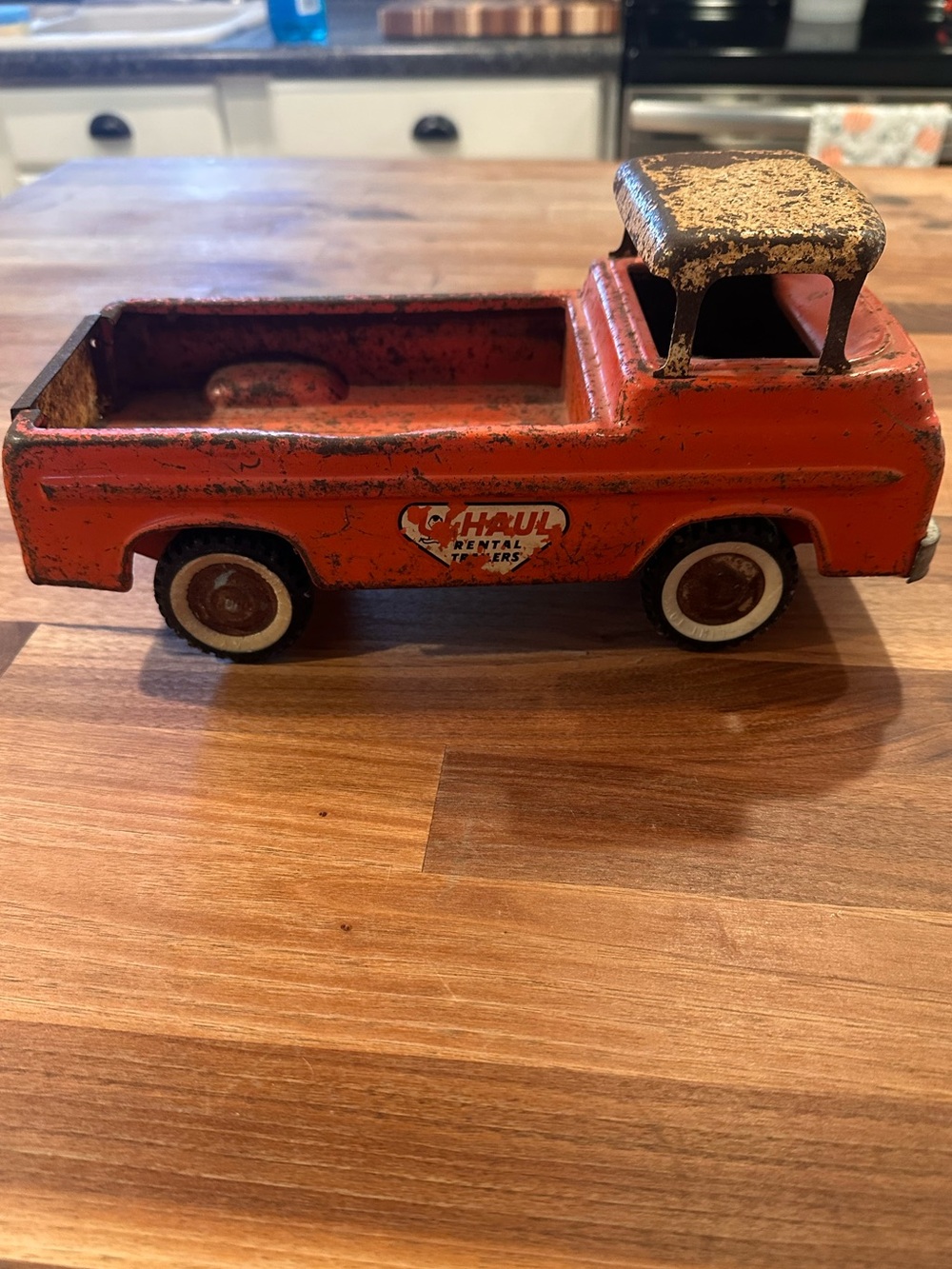 Vintage NY Lint Toys Orange U-Haul Toy Pickup Truck - Style